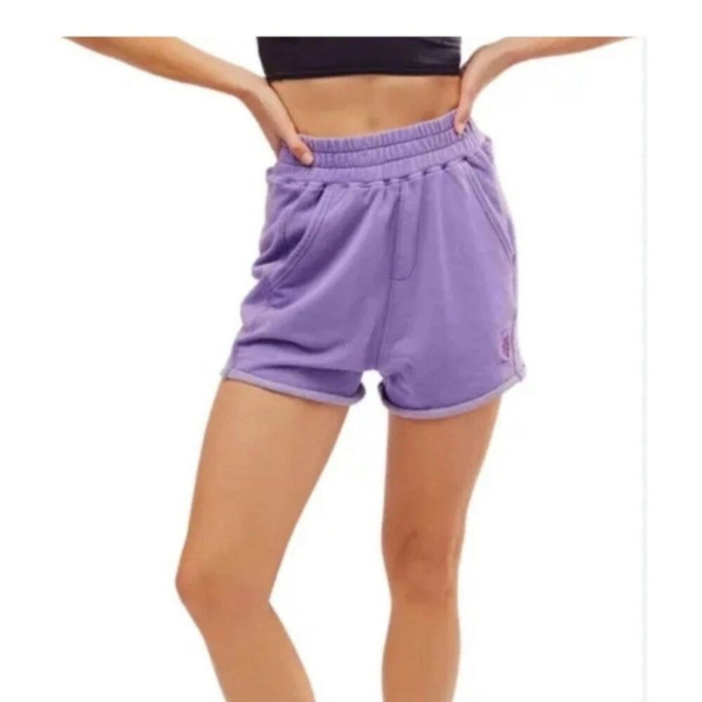 Free People / FP Movement All Star Solid Shorts in Washed Super Berry, sz Medium - Picture 2 of 12